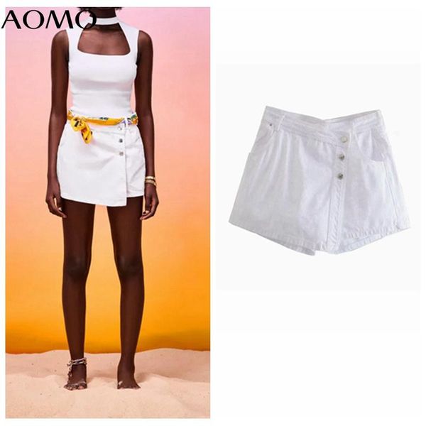 women's shorts aomo 2021 women elegant solid white denim skirt buttons pantalones 6p44a, White;black
women's shorts aomo 2021 women elegant solid white denim skirt buttons pantalones 6p44a, White;black