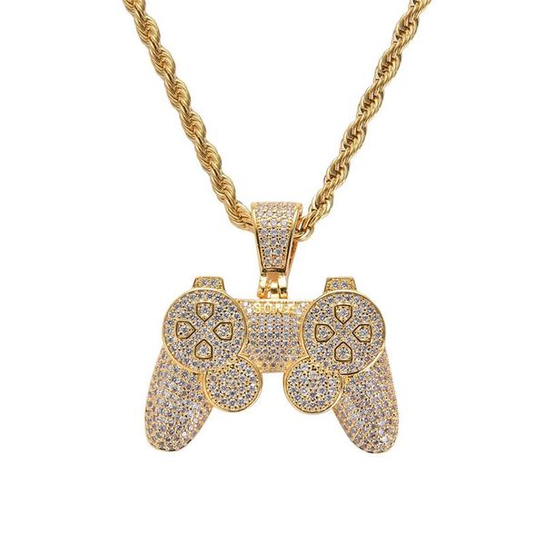 hip hop iced out game controller handle pendant necklace for women men crystal gamepad jewelry chain necklaces, Silver
hip hop iced out game controller handle pendant necklace for women men crystal gamepad jewelry chain necklaces, Silver