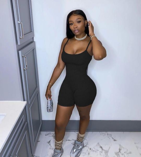summer women's suspender jumpsuit fashion solid color mid-waist shorts slimming playsuit gym sports rompers jumpsuits &, Black;white
summer women's suspender jumpsuit fashion solid color mid-waist shorts slimming playsuit gym sports rompers jumpsuits &, Black;white