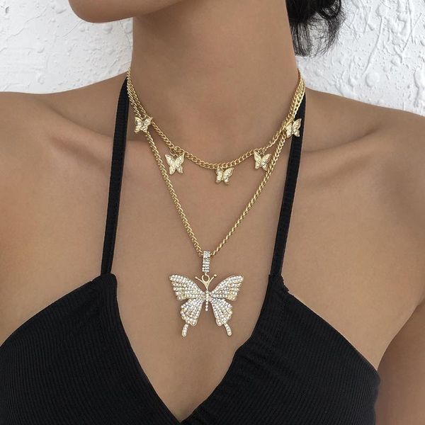 chains punk gold crystal butterfly pendant necklace for women multilayered chunky silver chain choker necklaces gothtic jewelry
chains punk gold crystal butterfly pendant necklace for women multilayered chunky silver chain choker necklaces gothtic jewelry