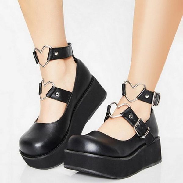boots women ankle cute solid color heart casual metal ladies platform shoes double buckle slope fashion female high heels mujer, Black
boots women ankle cute solid color heart casual metal ladies platform shoes double buckle slope fashion female high heels mujer, Black