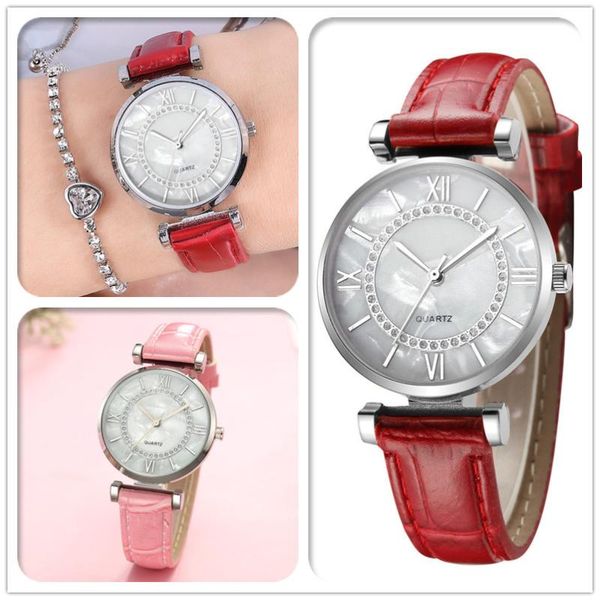 wristwatches orologio donna style fashion women's luxury leather band analog quartz wristwatch ladies watch women dress clock, Slivery;brown
wristwatches orologio donna style fashion women's luxury leather band analog quartz wristwatch ladies watch women dress clock, Slivery;brown