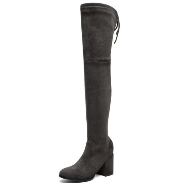 women s over the knee boots shoes thick heels stretch long boots flock fashion party ladies footwear size 34-40, Black
women s over the knee boots shoes thick heels stretch long boots flock fashion party ladies footwear size 34-40, Black