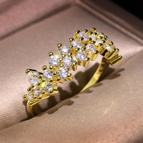 wedding rings two colorful ring for women white zircon engagement party luxury jewelry gift, Slivery;golden
wedding rings two colorful ring for women white zircon engagement party luxury jewelry gift, Slivery;golden