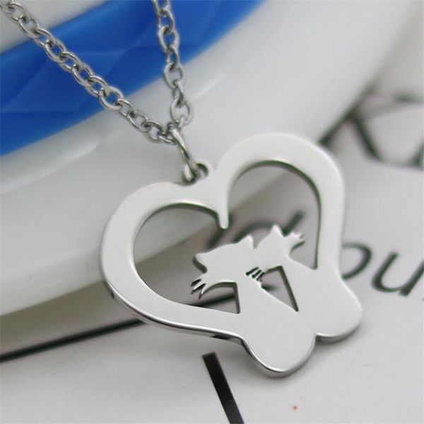 wholesale couple cat necklace trendy style stainless steel pendant jewellery valentine's day gift 12pcs/lot necklaces, Silver
wholesale couple cat necklace trendy style stainless steel pendant jewellery valentine's day gift 12pcs/lot necklaces, Silver