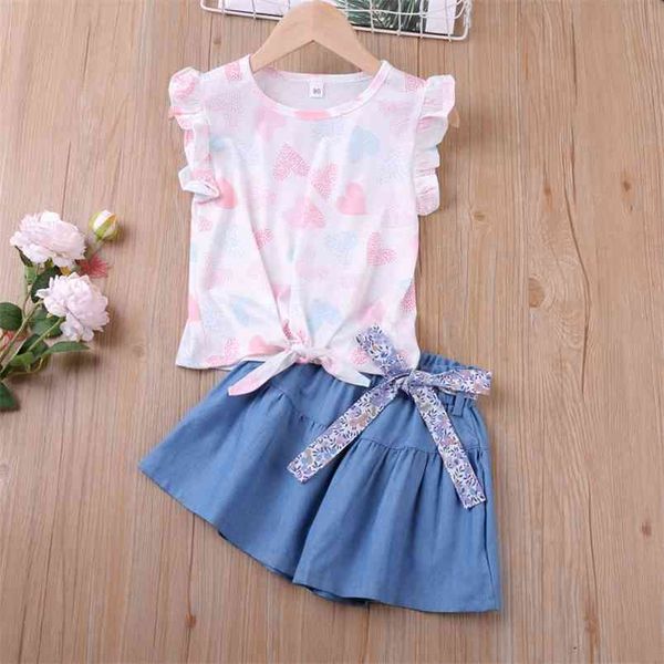 summer flying sleeves heart-shaped print+shorts 2pcs girl sets children's clothing kid clothes 210528, White
summer flying sleeves heart-shaped print+shorts 2pcs girl sets children's clothing kid clothes 210528, White