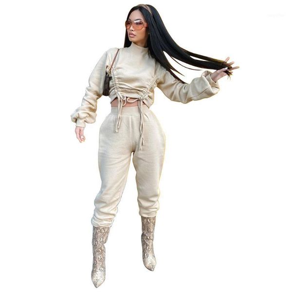 women spring autumn casual 2 piece outfit set fashion long sleeve drawstring ruched turtleneck pullover elastic waist pants women's tr, Gray
women spring autumn casual 2 piece outfit set fashion long sleeve drawstring ruched turtleneck pullover elastic waist pants women's tr, Gray