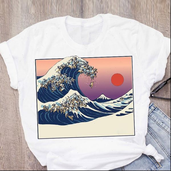 women t shirt dog pet printed wave funny cartoon short sleeve summer lady womens clothing tees female, White
women t shirt dog pet printed wave funny cartoon short sleeve summer lady womens clothing tees female, White