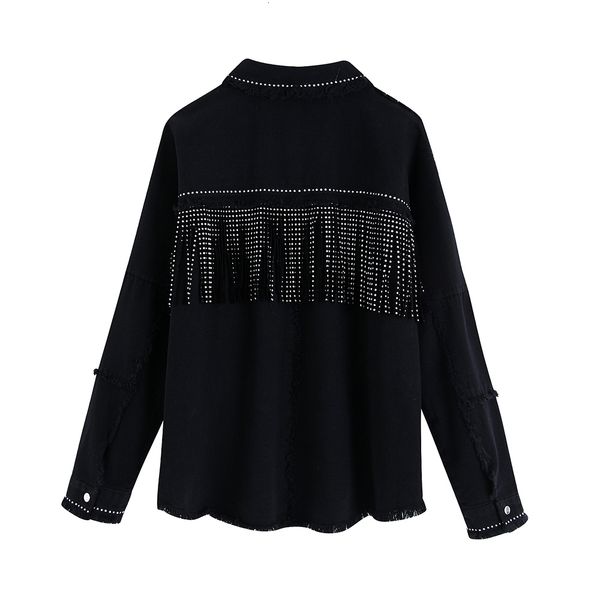 traf women stylish tassel beaded oversized denim jacket coat vintage fashion long sleeve frayed trim outerwear chic loose 201015, Black;brown
traf women stylish tassel beaded oversized denim jacket coat vintage fashion long sleeve frayed trim outerwear chic loose 201015, Black;brown