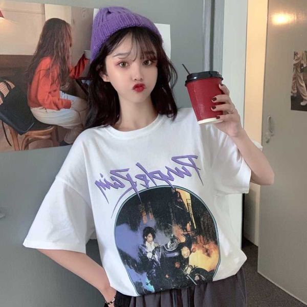 women's t-shirt korean vintage summer t-shirts women short sleeve casual cotton shirts oversized boyfriend streetwear soft pu, White
women's t-shirt korean vintage summer t-shirts women short sleeve casual cotton shirts oversized boyfriend streetwear soft pu, White