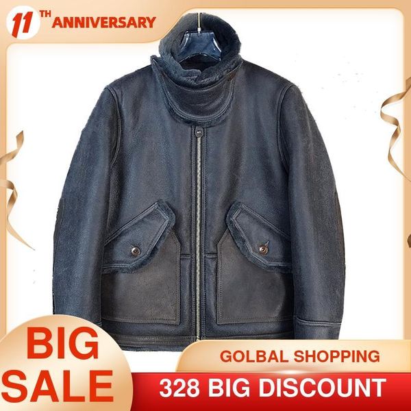 vintage grey casual style genuine shearling coat large size 4xl real natural sheepskin russian winter warm leather jacket men's & faux, Black
vintage grey casual style genuine shearling coat large size 4xl real natural sheepskin russian winter warm leather jacket men's & faux, Black
