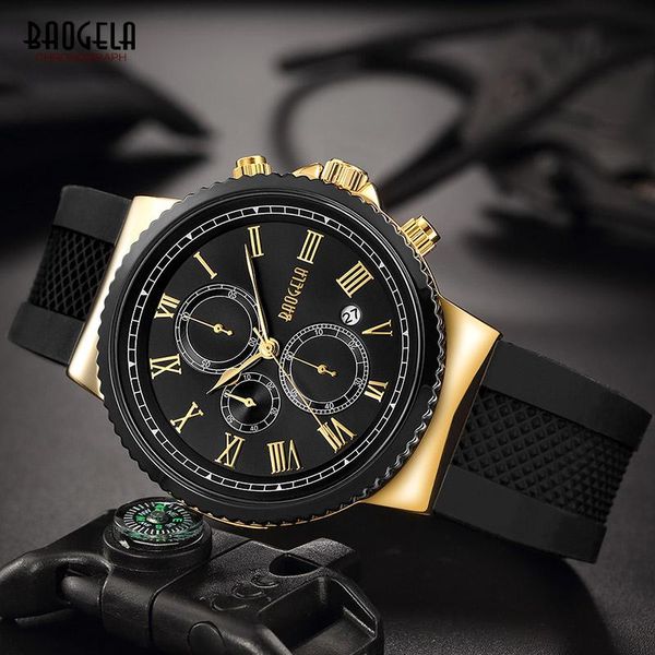 wristwatches baogela men's silicone strap chronograph watches fashion analogue quartz wrist watch for man balck gold roman numerals 170, Slivery;brown
wristwatches baogela men's silicone strap chronograph watches fashion analogue quartz wrist watch for man balck gold roman numerals 170, Slivery;brown