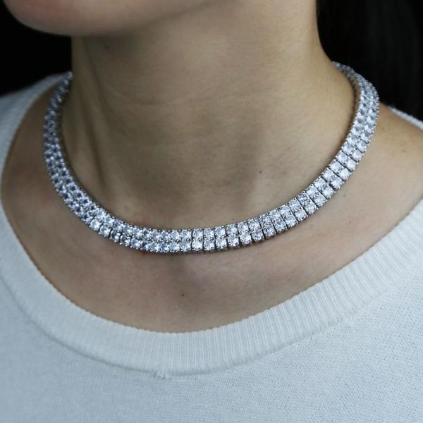 pendant necklaces 2021 hiphop iced out bling 5a cz tennis chain necklace for women 2 rows cubic zirconia luxury wedding choker, Silver
pendant necklaces 2021 hiphop iced out bling 5a cz tennis chain necklace for women 2 rows cubic zirconia luxury wedding choker, Silver