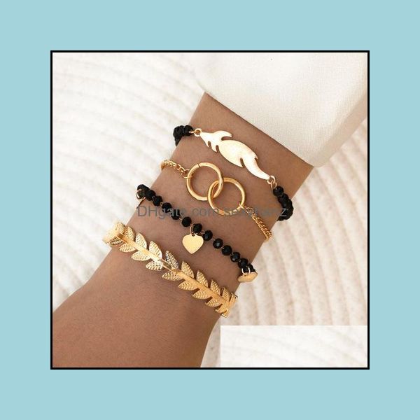 charm bracelets jewelry s1651 fashion 4pcs/set bracelet double ring heart pendant beads bangle set drop delivery 2021 xw7ac, Golden;silver
charm bracelets jewelry s1651 fashion 4pcs/set bracelet double ring heart pendant beads bangle set drop delivery 2021 xw7ac, Golden;silver