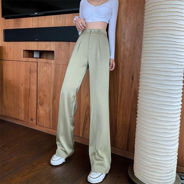 women's pants & capris elegant high waist wide leg for women casual pockets full-length suit female 2021 fashion summer trousers, Black;white
women's pants & capris elegant high waist wide leg for women casual pockets full-length suit female 2021 fashion summer trousers, Black;white
