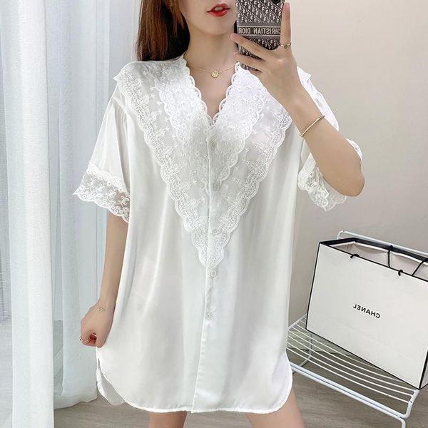 women's sleepwear white womens lace sleep shirt nighty robe summer v-neck nightgown casual home wear dressing gown intimate lingerie, Black;red
women's sleepwear white womens lace sleep shirt nighty robe summer v-neck nightgown casual home wear dressing gown intimate lingerie, Black;red