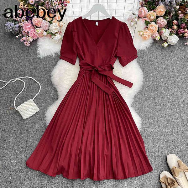 women elegant pleated dress v neck short sleeve sashes a line es slim solid 210512, Black;gray
women elegant pleated dress v neck short sleeve sashes a line es slim solid 210512, Black;gray