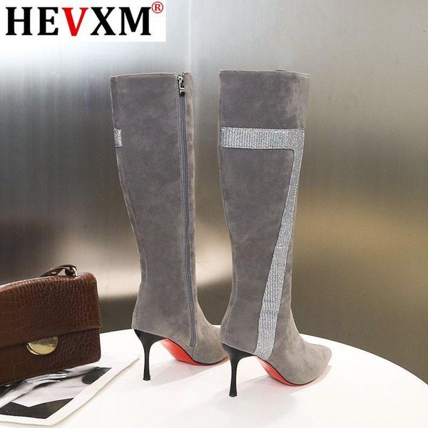 women's knee-high suede fashion winter zipper flock thin high stiletto heel party pointed toe long boots botas mujer 22ml, Black
women's knee-high suede fashion winter zipper flock thin high stiletto heel party pointed toe long boots botas mujer 22ml, Black