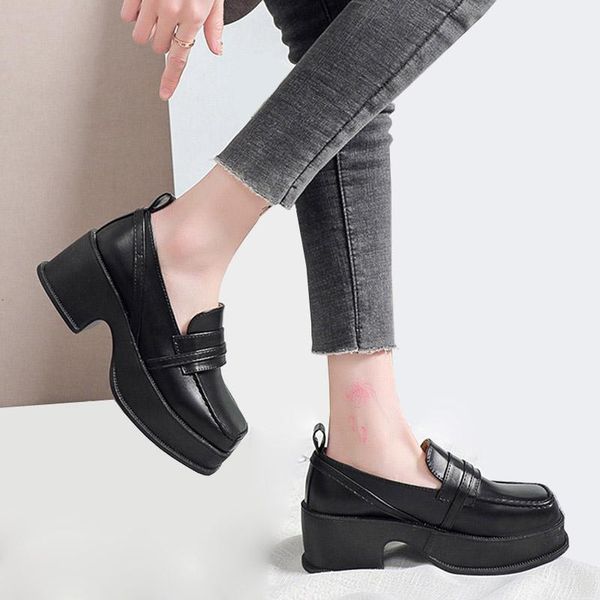 dress shoes spring autumn women boat square toe oxford platform loafers high heels leather casual pumps 9174c, Black
dress shoes spring autumn women boat square toe oxford platform loafers high heels leather casual pumps 9174c, Black