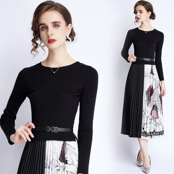 casual dresses simgent autumn dress women knitted patchwork pleated print midi long sleeve elegant vintage with belt vestidos sg18285, Black;gray
casual dresses simgent autumn dress women knitted patchwork pleated print midi long sleeve elegant vintage with belt vestidos sg18285, Black;gray