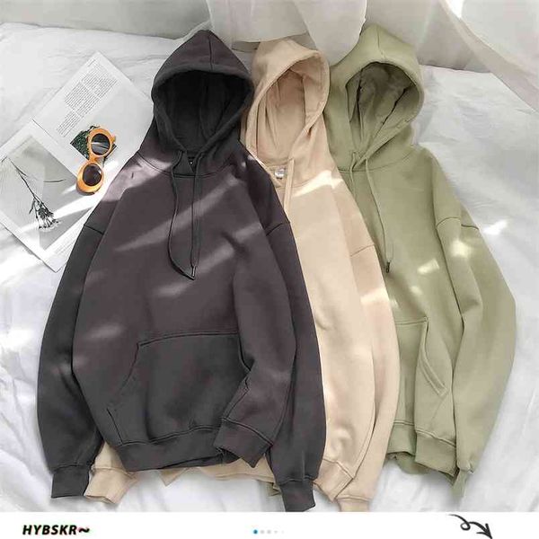 hybskr woman's solid 12 colors korean hooded sweatshirts female cotton thicken warm hoodies couple spring fashion clothes 210910, Black
hybskr woman's solid 12 colors korean hooded sweatshirts female cotton thicken warm hoodies couple spring fashion clothes 210910, Black