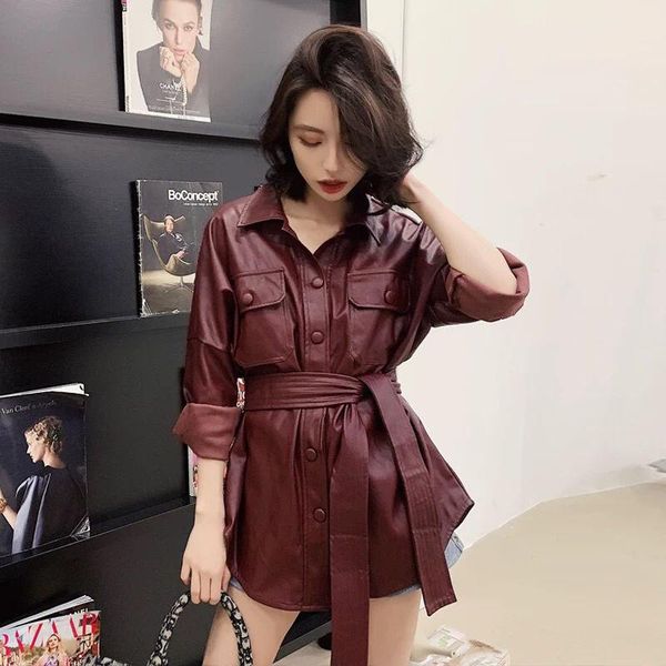women's leather & faux ailegogo women streetwear long pu jacket casual female black jackets coat spring ladies outwear with belt
women's leather & faux ailegogo women streetwear long pu jacket casual female black jackets coat spring ladies outwear with belt