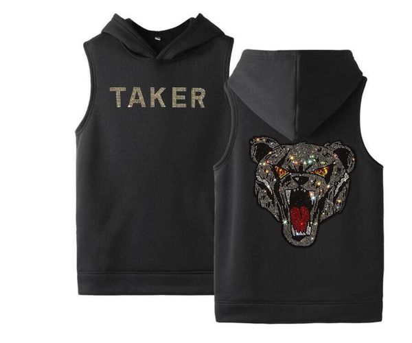 men's hoodies & sweatshirts rhinestone sleeveless ves fashion leisure sports outdoor fitness running, Black
men's hoodies & sweatshirts rhinestone sleeveless ves fashion leisure sports outdoor fitness running, Black