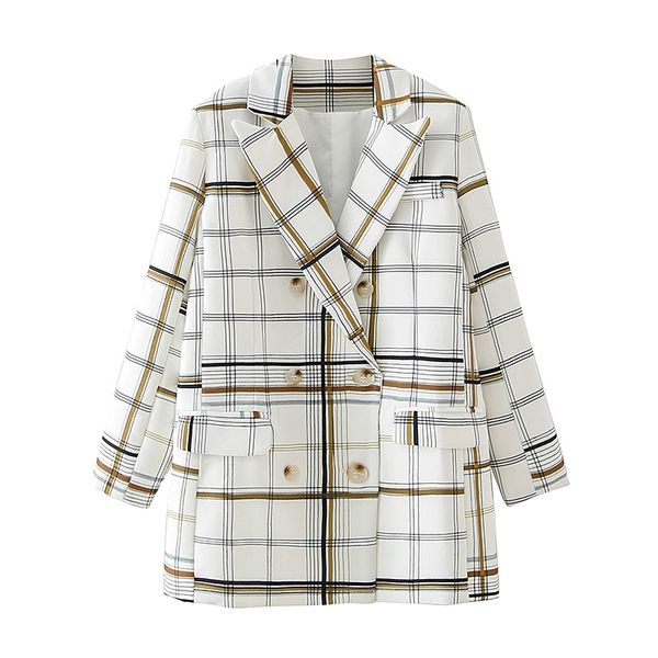 elegant women fashion double breasted blazer office ladies pocket jackets casual female plaid suits girls chic sets 210430, White;black
elegant women fashion double breasted blazer office ladies pocket jackets casual female plaid suits girls chic sets 210430, White;black