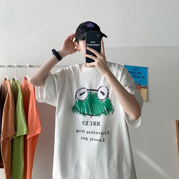 men's t-shirts green frog graphic t shirts for mens 2021 summer casual clothing teens oversized korean fashion anime printed streetwear, White;black
men's t-shirts green frog graphic t shirts for mens 2021 summer casual clothing teens oversized korean fashion anime printed streetwear, White;black