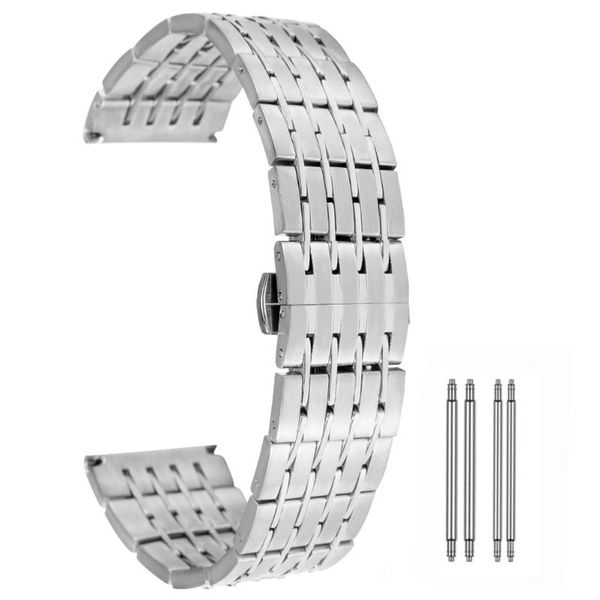 watch bands 20/22/24mm stainless steel exquisite butterfly buckle silver band metal straps replacement watchband for men women, Black;brown
watch bands 20/22/24mm stainless steel exquisite butterfly buckle silver band metal straps replacement watchband for men women, Black;brown