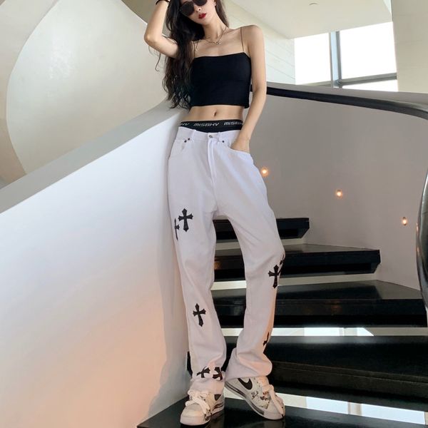 crosin hiphop american high street spring autumn black and white cross micro trumpet men's loose straight pants, White;black
crosin hiphop american high street spring autumn black and white cross micro trumpet men's loose straight pants, White;black