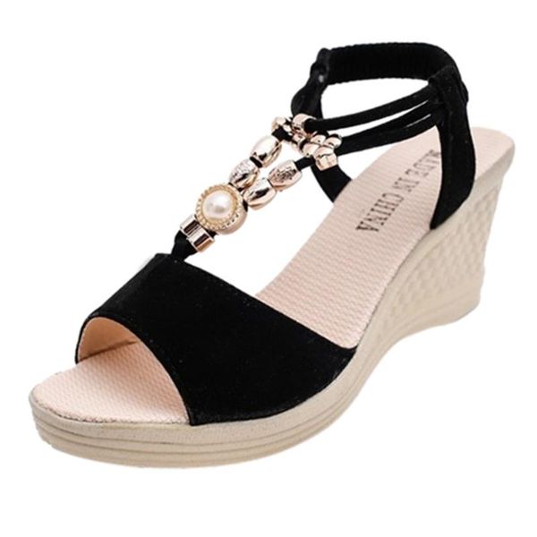 women ladies fashion wedges string bead casual roman sandals shoes summer british wind wedge heel princess outdoor mar 3, Black
women ladies fashion wedges string bead casual roman sandals shoes summer british wind wedge heel princess outdoor mar 3, Black