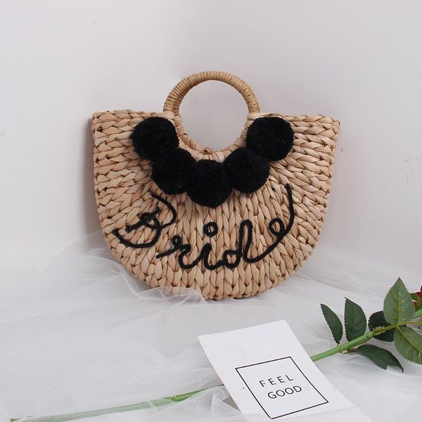 evening bags semi-circular hollow straw bag colorful hair ball fairy woven shoulder portable super fire beach messenger character
evening bags semi-circular hollow straw bag colorful hair ball fairy woven shoulder portable super fire beach messenger character
