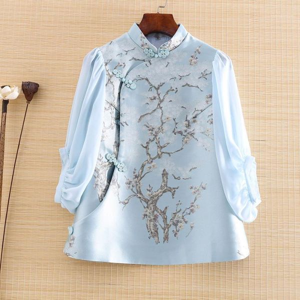 high-end spring and summer chinese style jacquard blouse shirt retro women fashion elegant loose lady s-xxl women's blouses & shirts, White
high-end spring and summer chinese style jacquard blouse shirt retro women fashion elegant loose lady s-xxl women's blouses & shirts, White