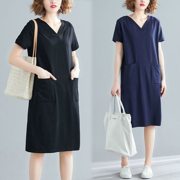 zhw large size women's summer loose korean medium t-shirt dress length t-shirt skirt fat mm solid color v-neck plus size dresses show t
zhw large size women's summer loose korean medium t-shirt dress length t-shirt skirt fat mm solid color v-neck plus size dresses show t
