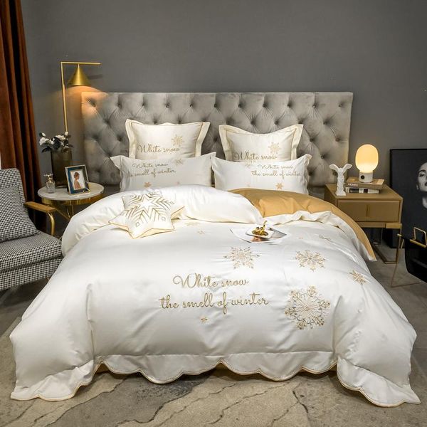 bedding sets luxury white soft satin silk cotton snowflake embroidery double bed linen fitted set duvet sheet pillowcases cover
bedding sets luxury white soft satin silk cotton snowflake embroidery double bed linen fitted set duvet sheet pillowcases cover