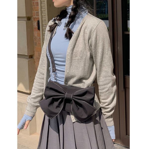hbp 2021 women shouler diagonal bag spring and summer elegant lady college style bow small square bags fashion all-match wholesale