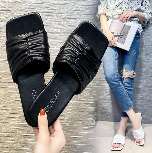 summer slippers females hand folded soft waxy flat bottom slides women sandals fashion open toe flip flops shoes for woman, Black
summer slippers females hand folded soft waxy flat bottom slides women sandals fashion open toe flip flops shoes for woman, Black