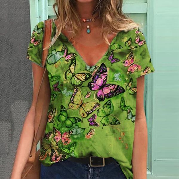 women's t-shirt harajuku t shirt women short sleeve v-neck tshirts butterfly printed summer loose oversized camisetas de mujer, White
women's t-shirt harajuku t shirt women short sleeve v-neck tshirts butterfly printed summer loose oversized camisetas de mujer, White