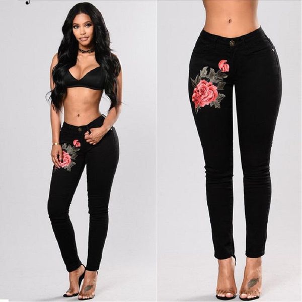 women's jeans flower embroidery pencil pants streetwear vintage full length mid spring 2021 fashion women black plus size, Blue
women's jeans flower embroidery pencil pants streetwear vintage full length mid spring 2021 fashion women black plus size, Blue