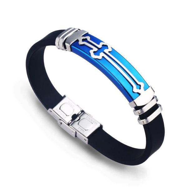 charm bracelets titanium stainless steel cross pattern men's jewelry gifts for women adjustable silicone bracelet friends, Golden;silver
charm bracelets titanium stainless steel cross pattern men's jewelry gifts for women adjustable silicone bracelet friends, Golden;silver
