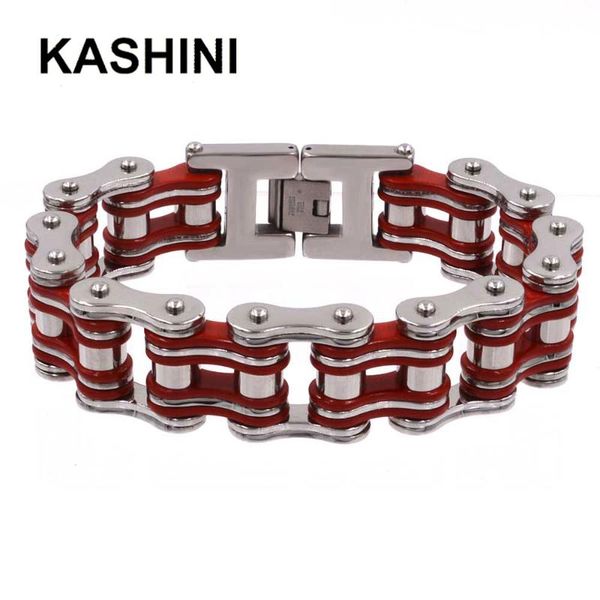link, chain punk stainless steel 316l bicycle red color bracelet motorcycle hand men's knight jewelry gift, Black
link, chain punk stainless steel 316l bicycle red color bracelet motorcycle hand men's knight jewelry gift, Black