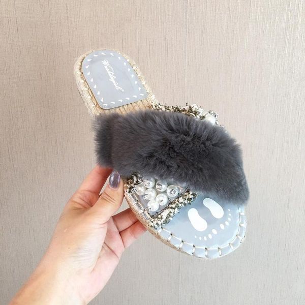 slippers korean version of the open toe fashion pearl fur women string bead flip flops plush home slipper flat shoes, Black
slippers korean version of the open toe fashion pearl fur women string bead flip flops plush home slipper flat shoes, Black
