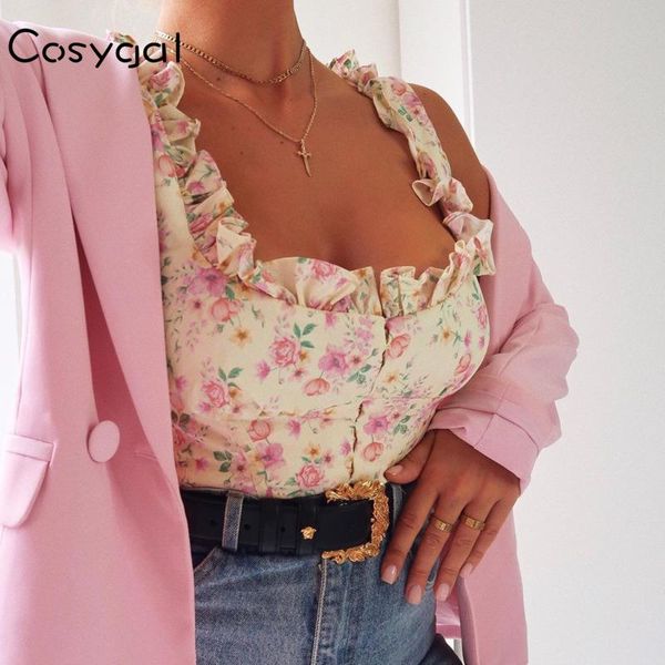 women's tanks & camis cosygal ruffles floral print bralette crop women sleeveless summer strap lady lace cropped backless tank, White
women's tanks & camis cosygal ruffles floral print bralette crop women sleeveless summer strap lady lace cropped backless tank, White