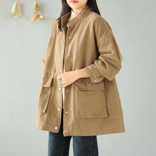 johnature winter korean retro plush thick warm cotton jacket loose comfortable single breasted women plus size coat 210521, Black;brown
johnature winter korean retro plush thick warm cotton jacket loose comfortable single breasted women plus size coat 210521, Black;brown