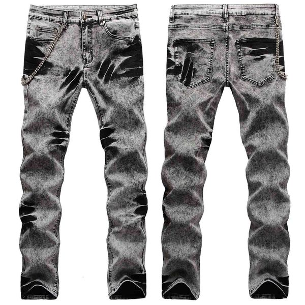 jeans street fashion hip hop zou fold craft fried snowflake hanging chain decoration stretch slim fit men, Blue
jeans street fashion hip hop zou fold craft fried snowflake hanging chain decoration stretch slim fit men, Blue