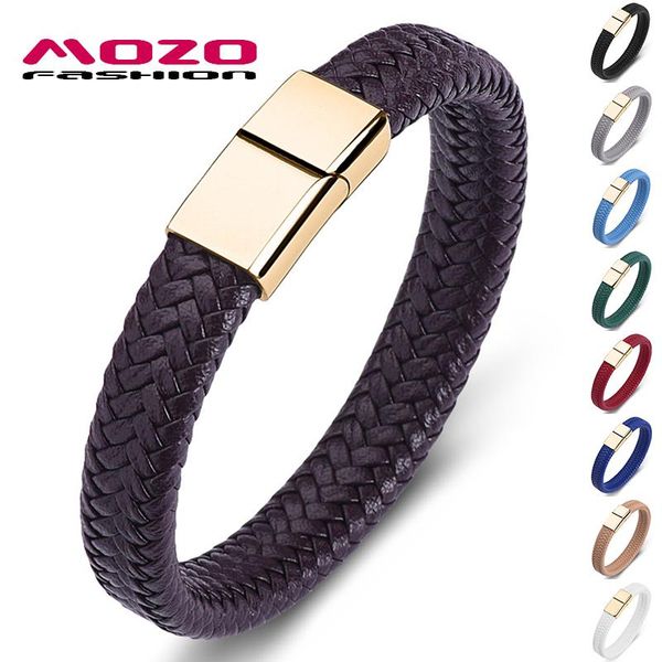 fashion punk men jewelry brown braided leather bracelet gold stainless steel magnetic clasp women bangles charm bracelets, Golden;silver
fashion punk men jewelry brown braided leather bracelet gold stainless steel magnetic clasp women bangles charm bracelets, Golden;silver