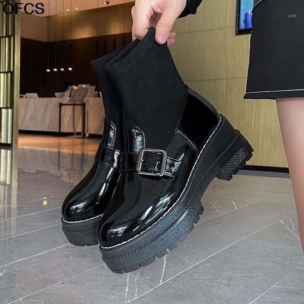 boots elastic socks women 2021 autumn ankel with platform thin flat british style short shoes1, Black
boots elastic socks women 2021 autumn ankel with platform thin flat british style short shoes1, Black