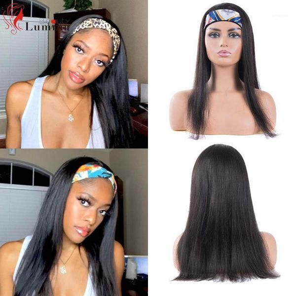 human hair wig with headband straight for african american natural color machine made non-lace wigs head bands1, Black;brown
human hair wig with headband straight for african american natural color machine made non-lace wigs head bands1, Black;brown