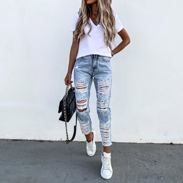 women's jeans summer women streetwear ripped elegant holes look thin denim straight pants fashion casual zipper lady slim, Blue
women's jeans summer women streetwear ripped elegant holes look thin denim straight pants fashion casual zipper lady slim, Blue